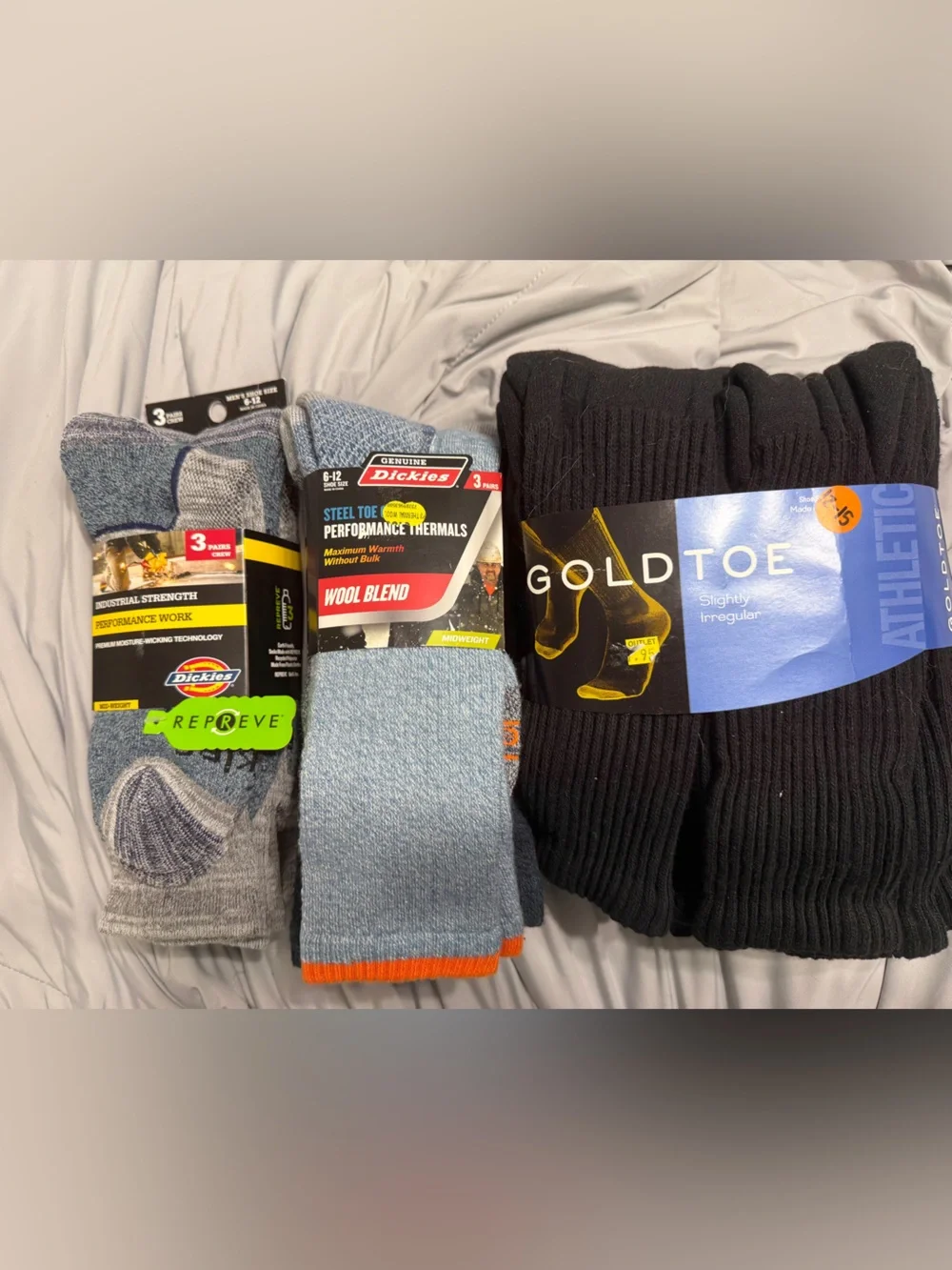 Gold Toe & Dickies Mens Crew Socks - Bundle